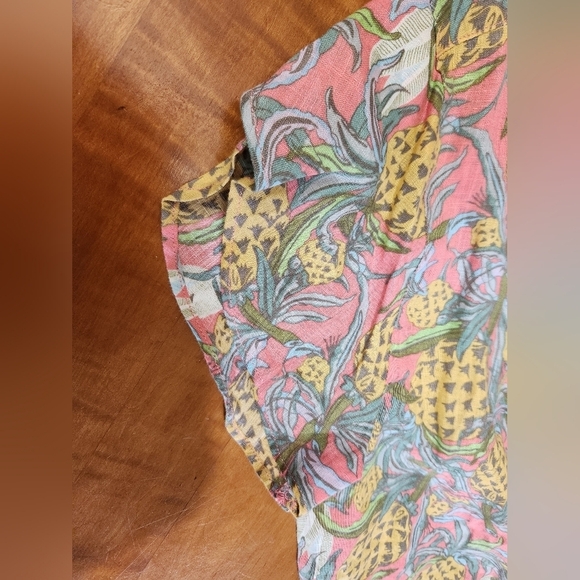 Richards Pineapple Linen Top Short sleeve Size 5 100% Linen - Picture 6 of 11